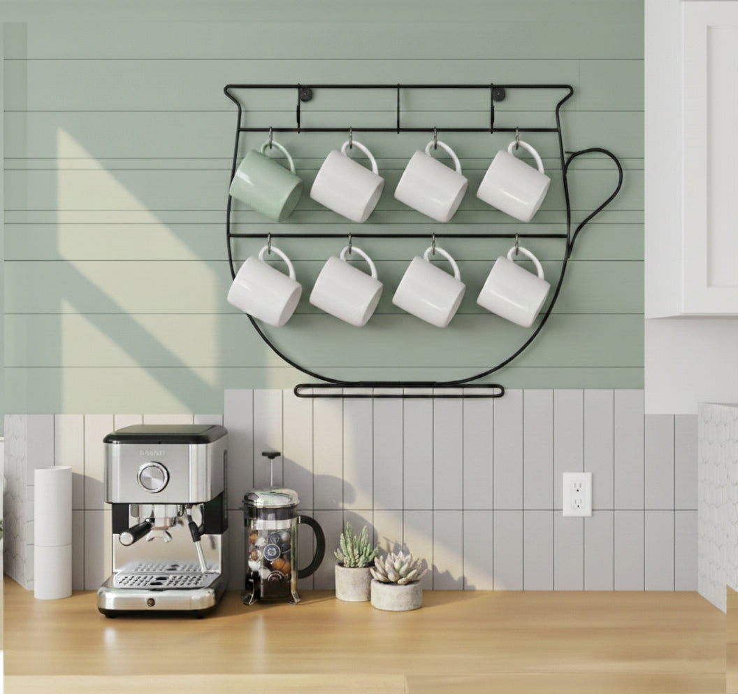 Metal Wall Mug Holder Rack