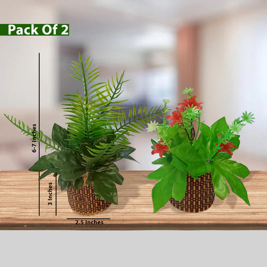 Mini Artificial Flower Pots (Pack of 2)