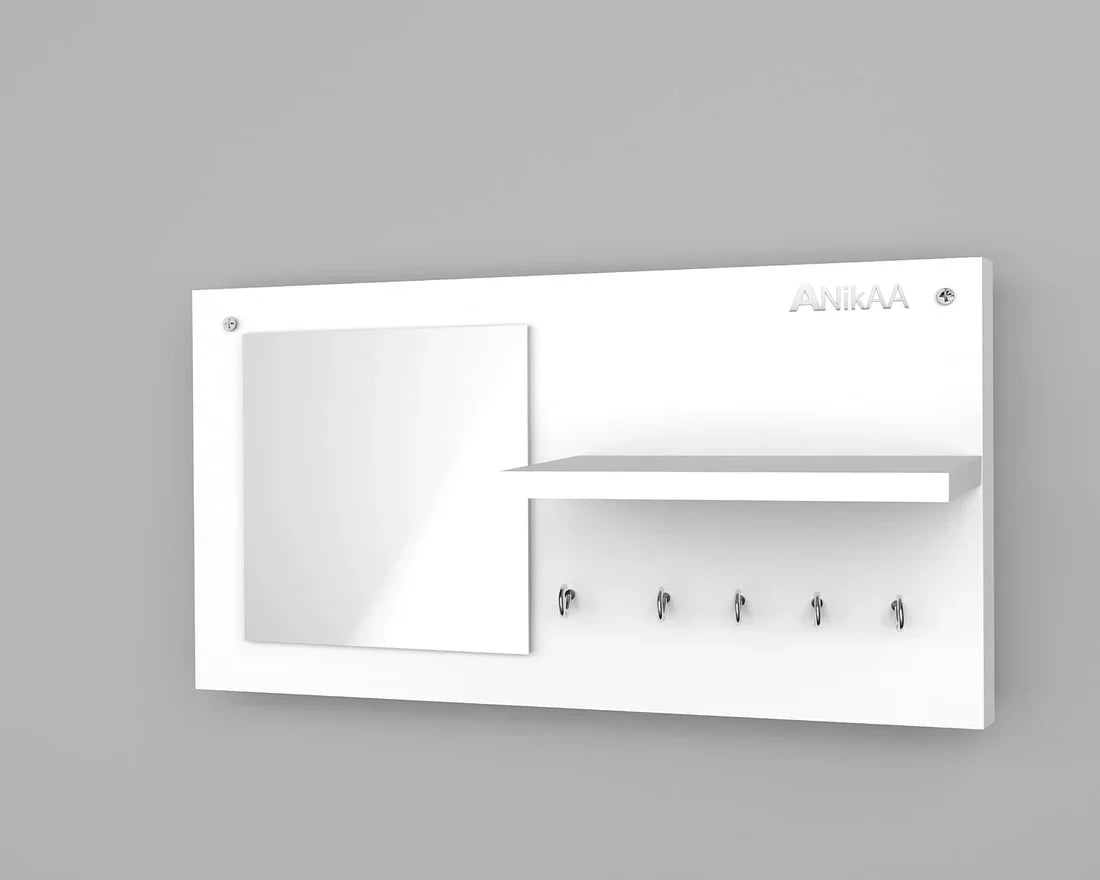 Wall Shelf with Key Holder & Mirror