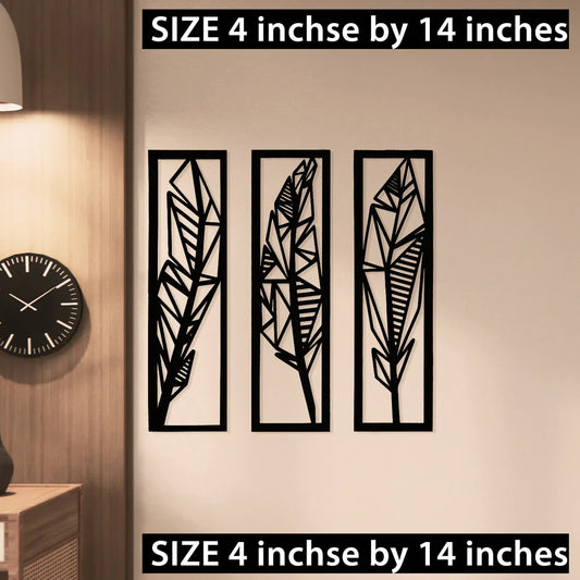 Wooden Leaf Wall Art (Set of 3)