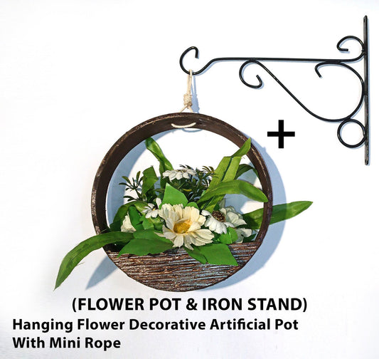 Flower Pot with Iron Stand
