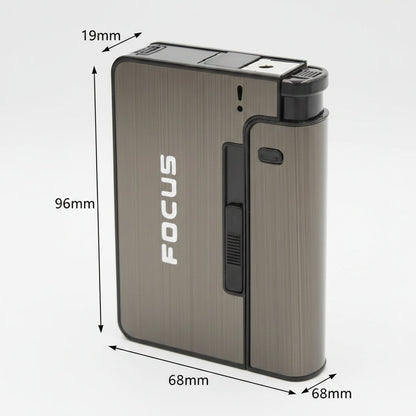 Cigarette Case with Built-in Lighter – Holds Up to 10 Cigarettes